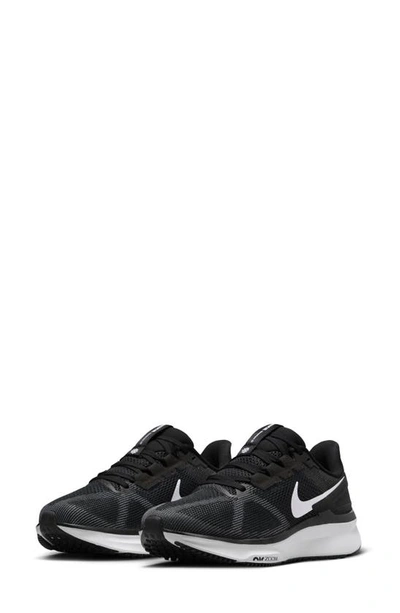 Shop Nike Air Zoom Structure 25 Road Running Shoe In Black/ Dark Smoke Grey/ White