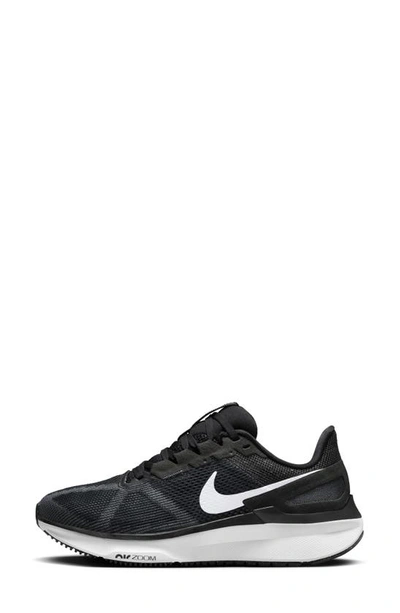 Shop Nike Air Zoom Structure 25 Road Running Shoe In Black/ Dark Smoke Grey/ White