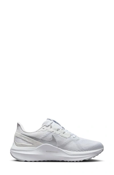 Shop Nike Air Zoom Structure 25 Road Running Shoe In White/ Platinum/ Silver
