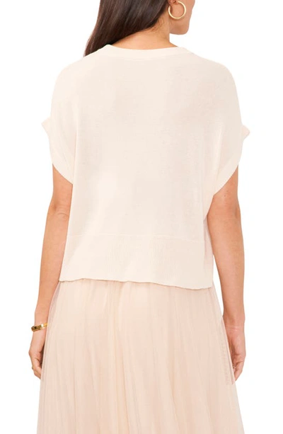 Shop Vince Camuto Short Sleeve Crewneck Sweater In Soft Blush