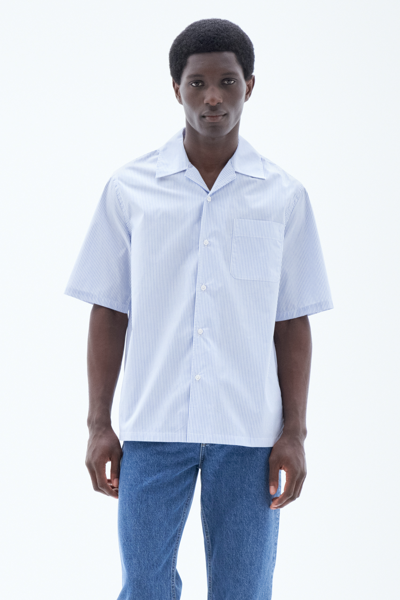 Shop Filippa K Striped Short Sleeve Shirt In White