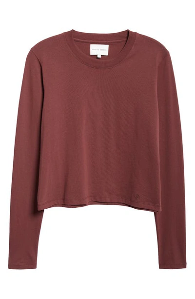 Shop Loulou Studio Masal Long Sleeve Cotton T-shirt In Midnight Bordeaux