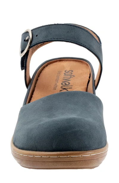 Softwalk Mabelle Ankle Strap Clog In Smoke Nubuck