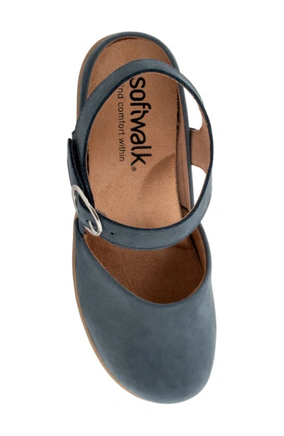 Softwalk Mabelle Ankle Strap Clog In Smoke Nubuck
