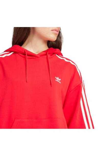 Shop Adidas Originals Originals Floral Embroidered Cotton Hoodie In Better Scarlet