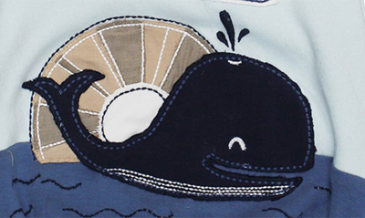 Shop L'ovedbaby Whale Appliqué Sleeveless Organic Cotton Bodysuit