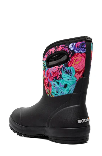 Shop Bogs Classic Ii Rose Garden Mid Waterproof Insulated Rain Boot In Black Multi