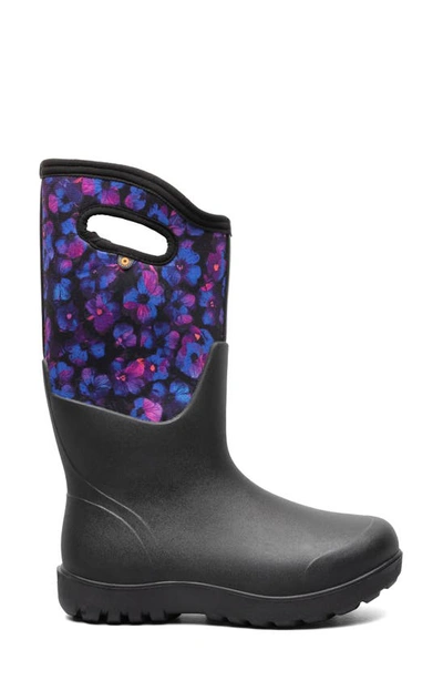 Shop Bogs Neo Classic Petals Waterproof Insulated Rain Boot In Black Multi