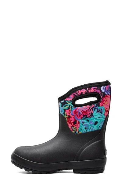 Shop Bogs Classic Ii Rose Garden Mid Waterproof Insulated Rain Boot In Black Multi