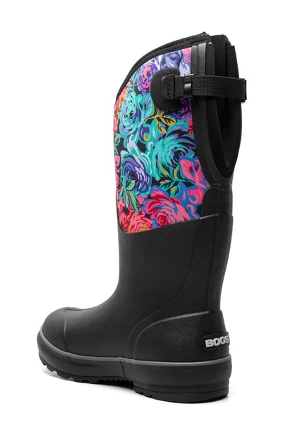 Shop Bogs Classic Ii Rose Garden Tall Waterproof Insulated Rain Boot In Black Multi