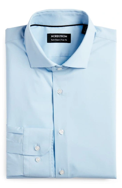 Shop Nordstrom Trim Fit Dress Shirt In Blue Brunnera