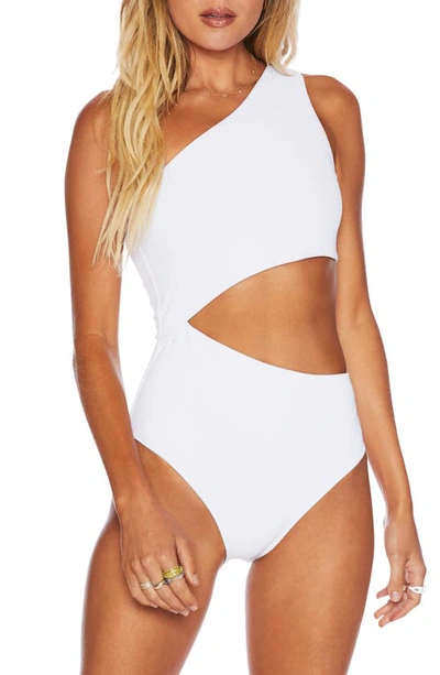 Shop Beach Riot Celine Cutout One-shoulder One-piece Swimsuit In White