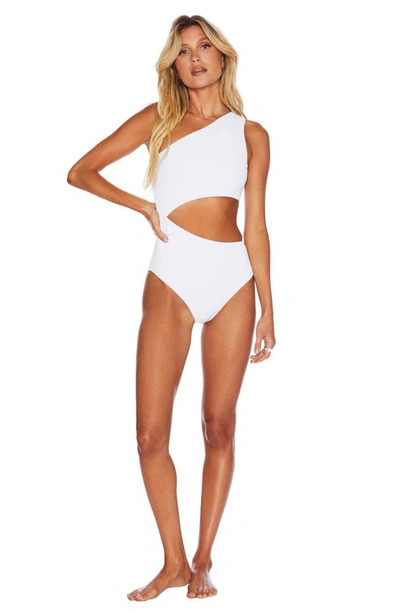 Shop Beach Riot Celine Cutout One-shoulder One-piece Swimsuit In White