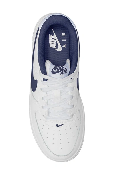 Shop Nike Kids' Air Force 1 Sneaker In White/ Midnight Navy/ Grey