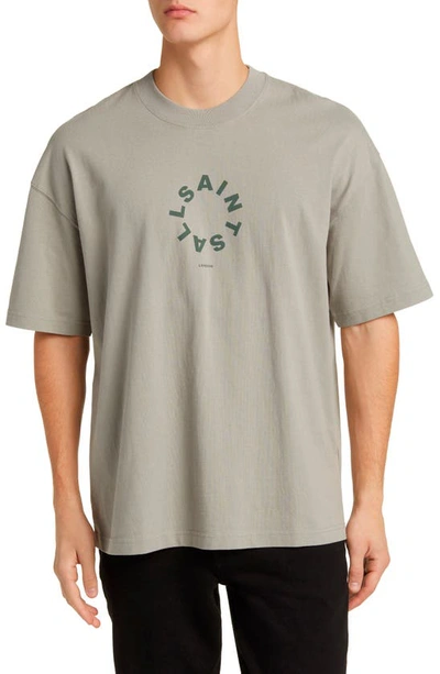 Shop Allsaints Tierra Logo Graphic T-shirt In Thyme Green