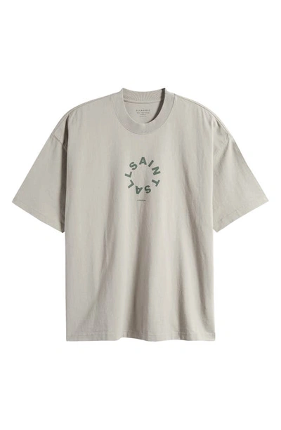 Shop Allsaints Tierra Logo Graphic T-shirt In Thyme Green
