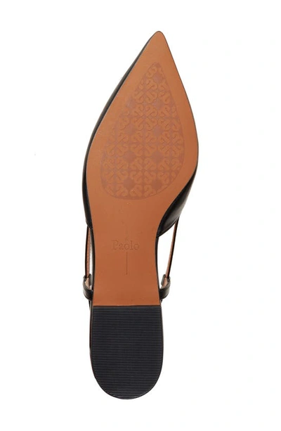 Linea Paolo Cammy Slingback Pointed Toe Flat In Black/ Eggshell