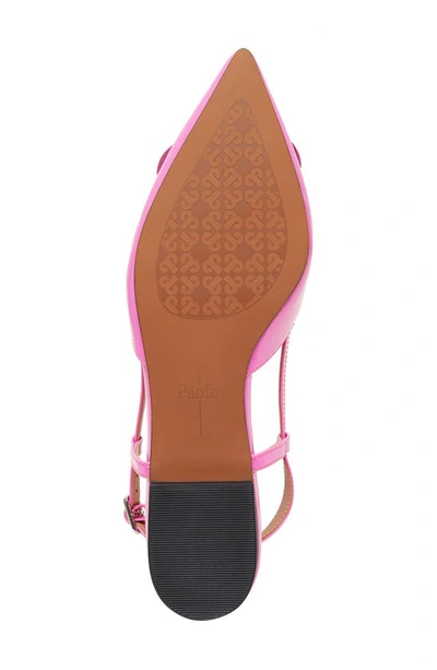 Linea Paolo Cammy Slingback Pointed Toe Flat In Magenta