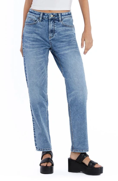 Shop Hint Of Blu High Waist Ankle Straight Leg Jeans In Lake Como Blue