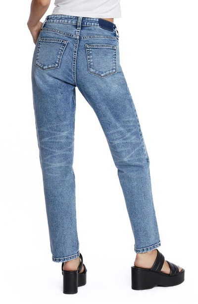 Shop Hint Of Blu High Waist Ankle Straight Leg Jeans In Lake Como Blue