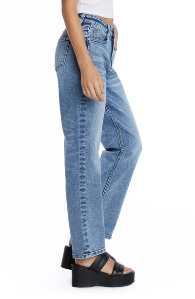 Shop Hint Of Blu High Waist Ankle Straight Leg Jeans In Lake Como Blue