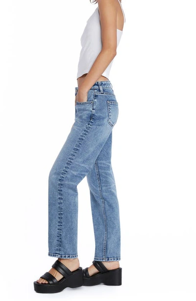 Shop Hint Of Blu High Waist Ankle Straight Leg Jeans In Lake Como Blue