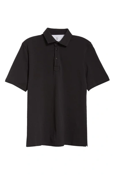 Brunello Cucinelli Layered-effect Polo Shirt In C101 Nero