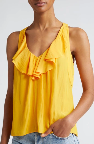 Shop Ramy Brook Nellie Ruffle Sleeveless Top In Yuzu