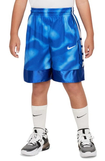 Shop Nike Kids' Dri-fit Elite Athletic Shorts In Game Royal/ White