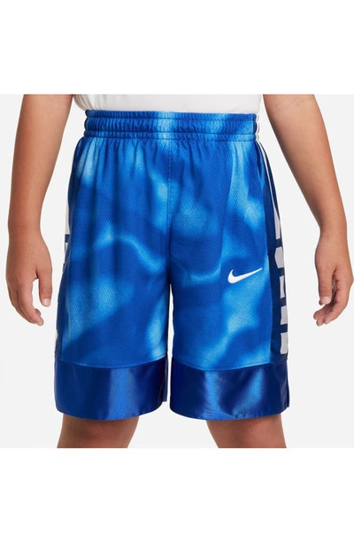 Shop Nike Kids' Dri-fit Elite Athletic Shorts In Game Royal/ White