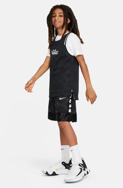 Shop Nike Kids' Dri-fit Elite Athletic Shorts In Black/ White