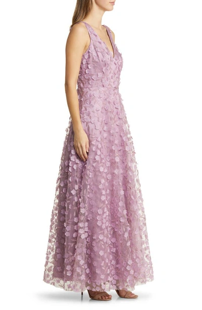 Shop Eliza J 3d Floral Evening Gown In Mauve