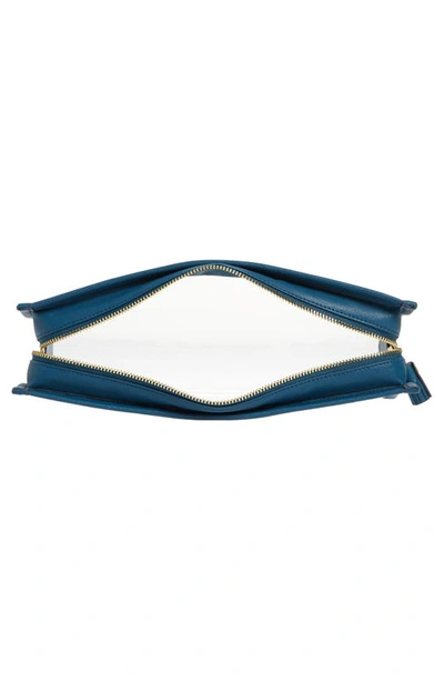 Shop Anya Hindmarch Wash Cosmetics Pouch In Clear/ Light Petrol