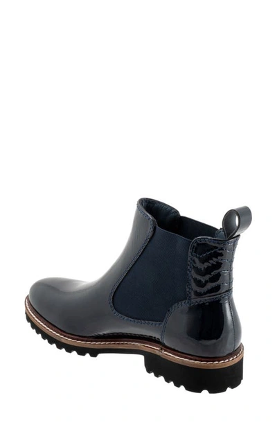 Shop Softwalk Indy Chelsea Boot In Navy Patent