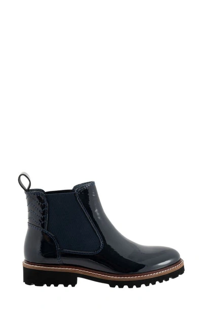 Shop Softwalk Indy Chelsea Boot In Navy Patent