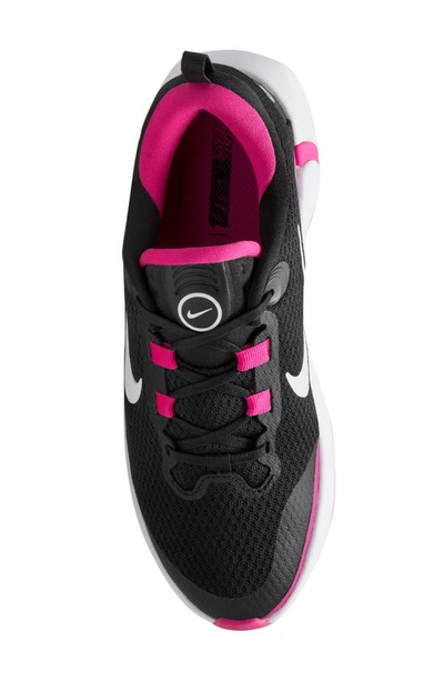 Nike Kidfinity Sneaker In Black/ White/ Laser Fuchsia