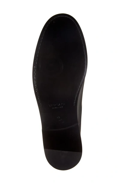 Versace Black Leather Medusa 95 Loafers In 1b00v-black- Gold