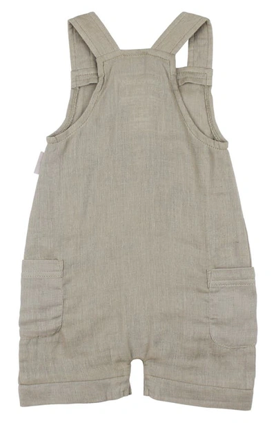 Shop L'ovedbaby Cuff Organic Cotton Short Overalls In Fawn