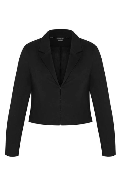 Shop City Chic Wynter Crop Jacket In Black