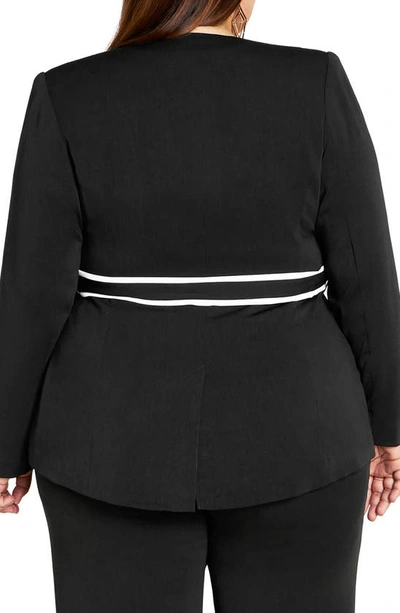 City Chic Laila Belted Jacket In Black