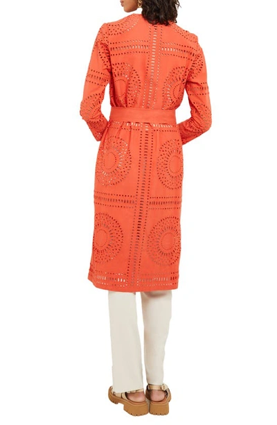 Shop Misook Eyelet Embroidery Topper Jacket In Spice