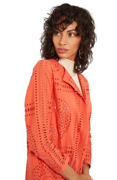 Shop Misook Eyelet Embroidery Topper Jacket In Spice