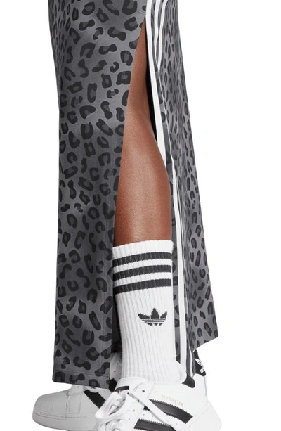 Shop Adidas Originals Leopard Print Knit Maxi Dress In Grey