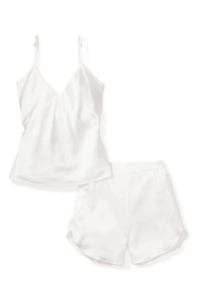 Shop Petite Plume Mulberry Silk Short Pajamas In White