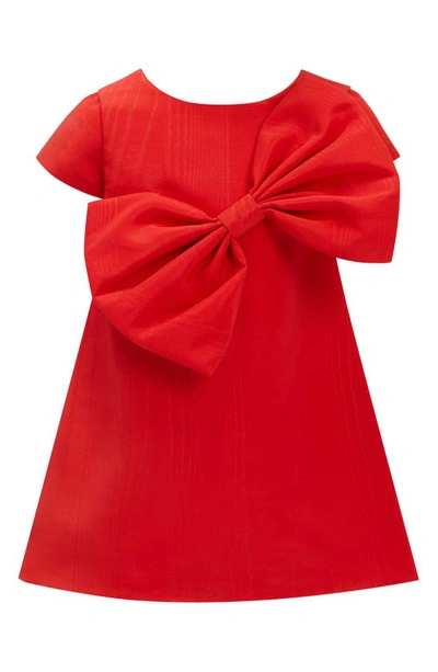 Shop Bardot Junior Kids' Stefania Bow Jacquard Dress In Fire Red