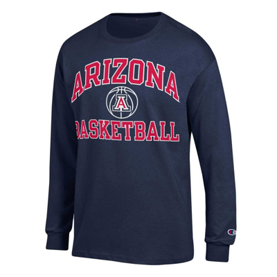 Shop Champion Navy Arizona Wildcats Basketball Icon Long Sleeve T-shirt