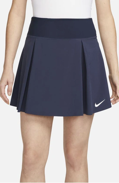 Shop Nike Club Dri-fit Skirt In Obsidian/ White