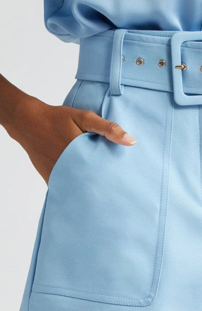 Shop Ramy Brook Kasey Belted Shorts In Blue Quartz