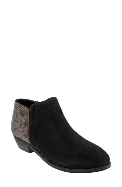 Shop Softwalk 'rocklin' Bootie In Black Suede/ Snake Print