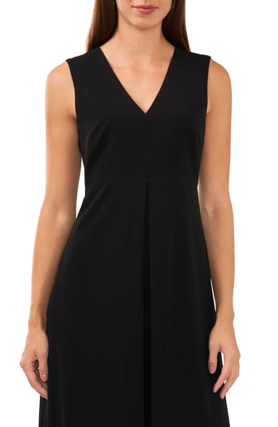 Shop Halogen (r) Inverted Pleat Sleeveless Dress In Rich Black